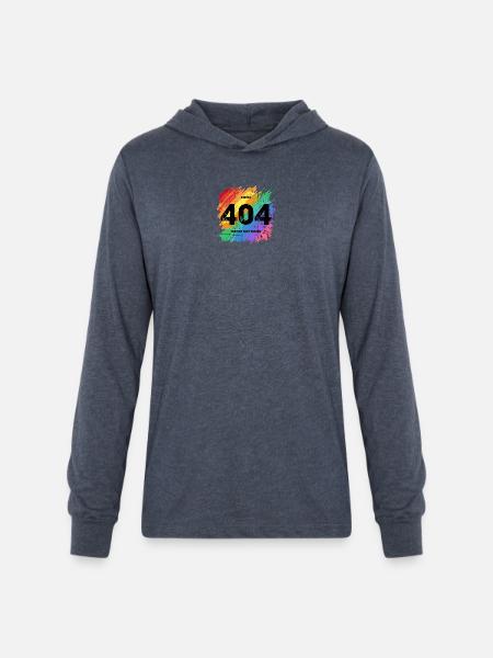 Rainbow 404 Error Tee - Unisex Long Sleeve Hoodie Shirt - heather navy