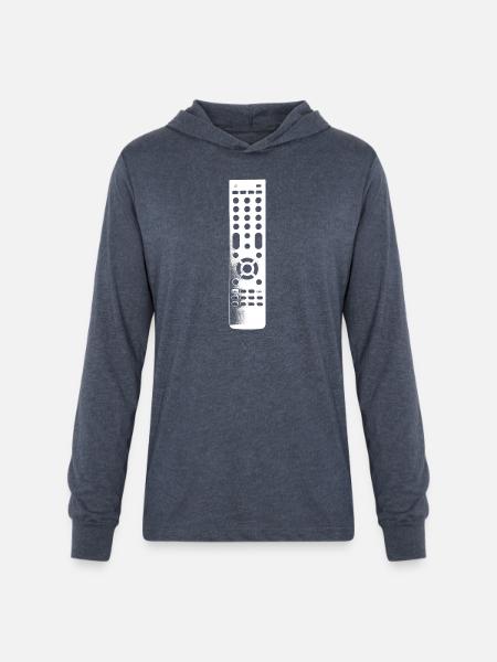 Remote Control Clear - Unisex Long Sleeve Hoodie Shirt - heather navy