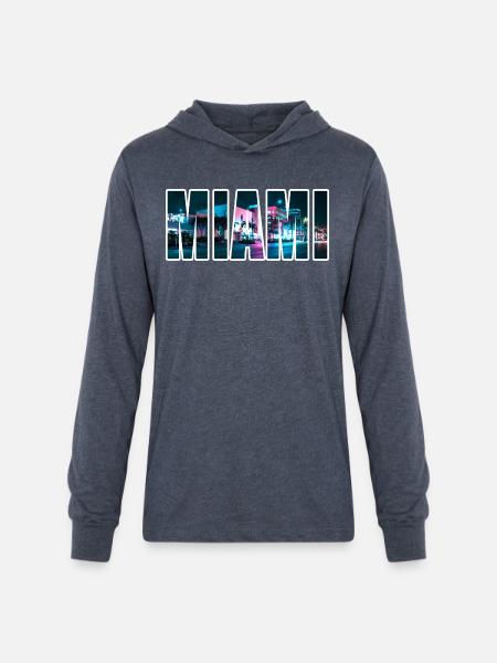 miami - Unisex Long Sleeve Hoodie Shirt - heather navy