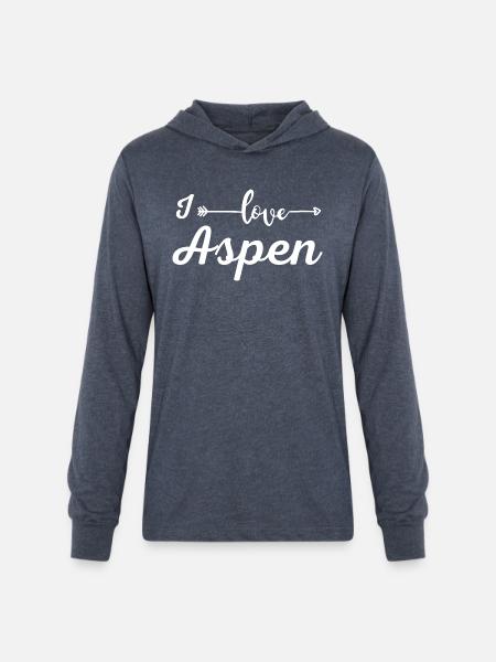 I Love Aspen - Unisex Long Sleeve Hoodie Shirt - heather navy