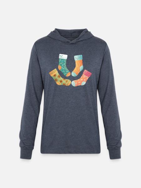 Cute Socks - Unisex Long Sleeve Hoodie Shirt - heather navy