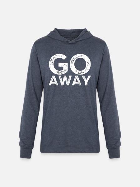 Go Away - Unisex Long Sleeve Hoodie Shirt - heather navy