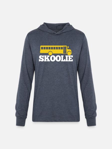 Skoolie green - Unisex Long Sleeve Hoodie Shirt - heather navy