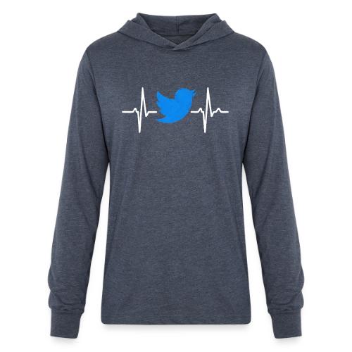 Social Media Heartbeat Blue Bird Graphic - Unisex Long Sleeve Hoodie Shirt