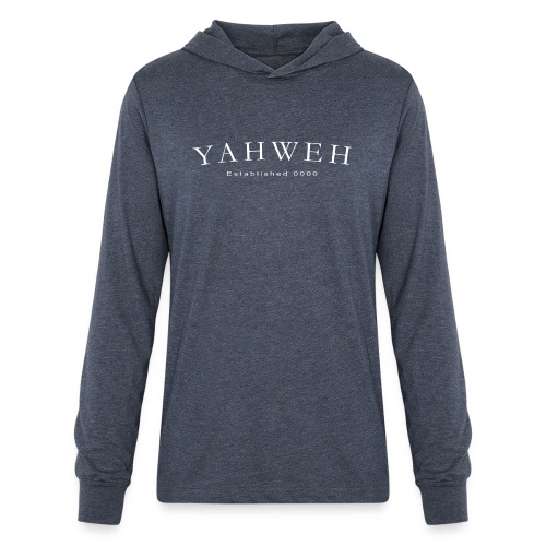 Yahweh Established 0000 in white - Unisex Long Sleeve Hoodie Shirt