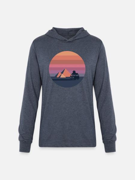 Volkswagen VW T2a Camper With Pyramids - Unisex Long Sleeve Hoodie Shirt - heather navy