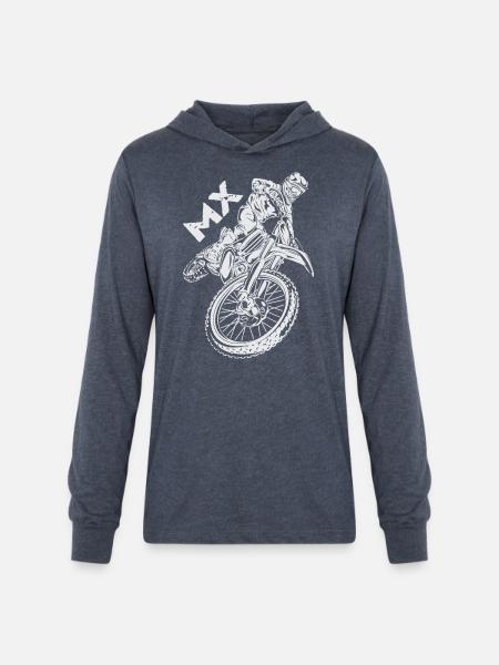 Motocross MX Rider - Unisex Long Sleeve Hoodie Shirt - heather navy