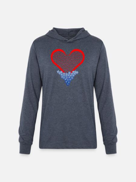 HEART MANTRA - Unisex Long Sleeve Hoodie Shirt - heather navy