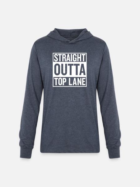 Straight Outta Top Lane - Unisex Long Sleeve Hoodie Shirt - heather navy