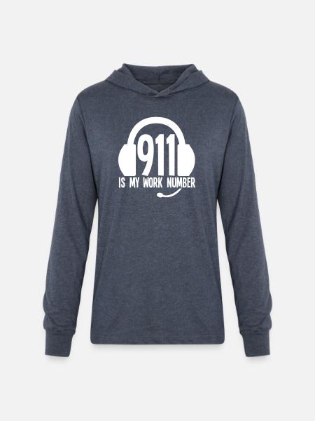 911 Dispatcher Funny - Unisex Long Sleeve Hoodie Shirt - heather navy