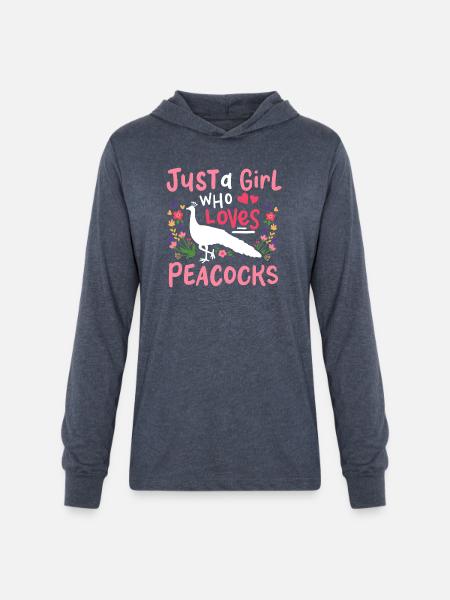 Peacocks Peacock Lover - Unisex Long Sleeve Hoodie Shirt - heather navy