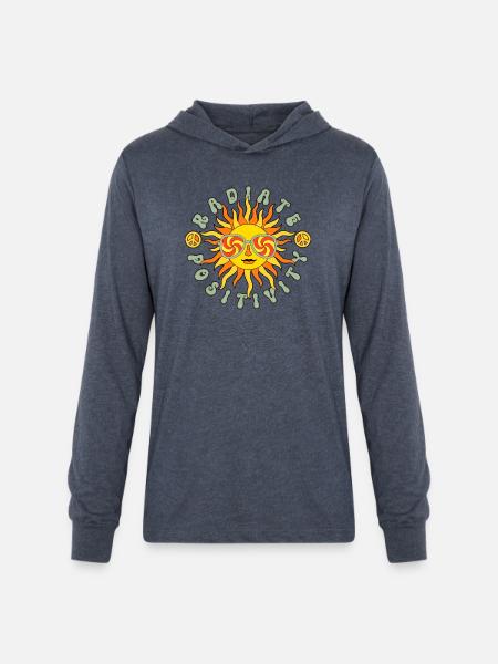 Radiate Positivity - Unisex Long Sleeve Hoodie Shirt - heather navy