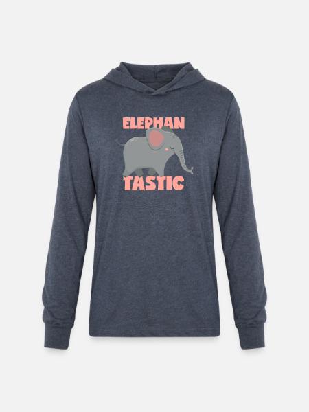 Fantastic Elephant Pun Elephantastic - Unisex Long Sleeve Hoodie Shirt - heather navy