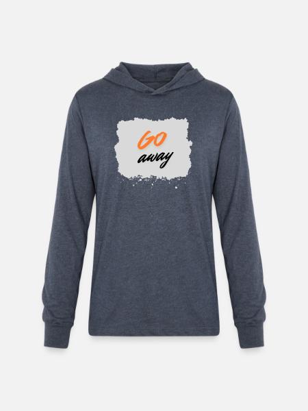 Go Away - Unisex Long Sleeve Hoodie Shirt - heather navy