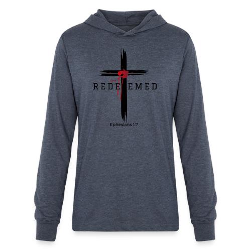 Redeemed by the blood of Jesus - Ephesians 1:7 - Unisex Long Sleeve Hoodie Shirt