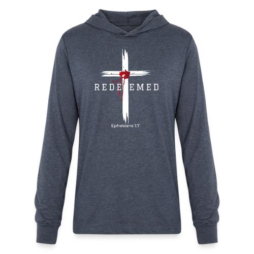 Redeemed by the blood of Jesus - Ephesians 1:7 - Unisex Long Sleeve Hoodie Shirt