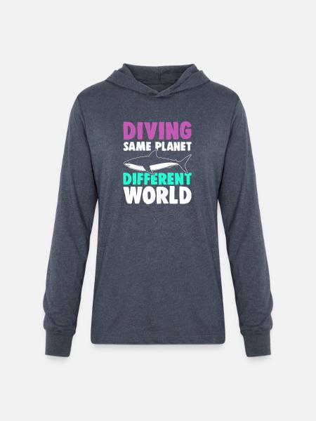 Diving Quote - Unisex Long Sleeve Hoodie Shirt - heather navy