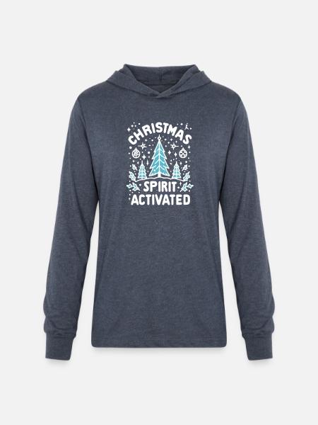 Christmas Spirit Activated - Unisex Long Sleeve Hoodie Shirt - heather navy