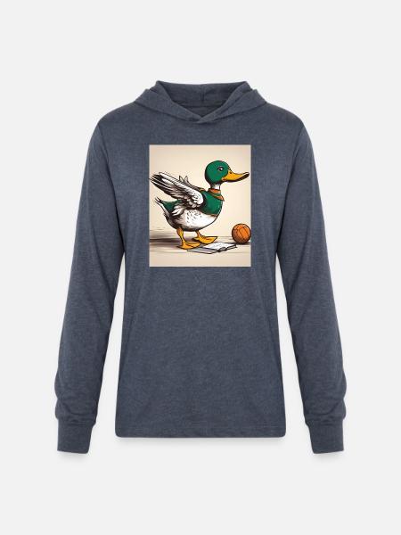 duck - Unisex Long Sleeve Hoodie Shirt - heather navy