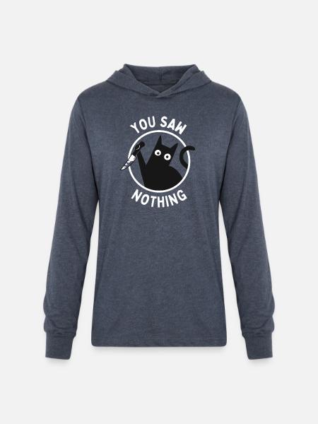 You Saw Nothing - Unisex Long Sleeve Hoodie Shirt - heather navy