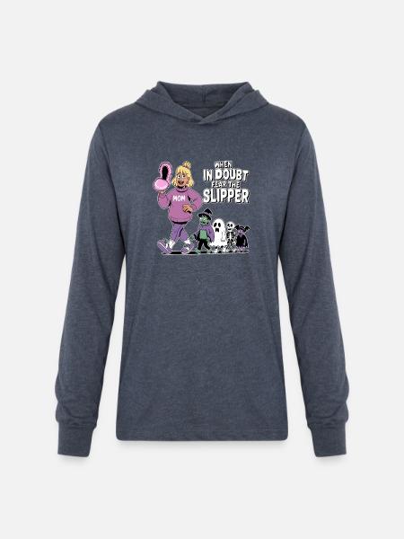 Minimal Slipper Mom - Unisex Long Sleeve Hoodie Shirt - heather navy