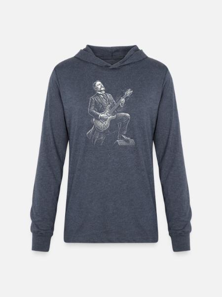 Chester A. Arthur Guitarist - Unisex Long Sleeve Hoodie Shirt - heather navy