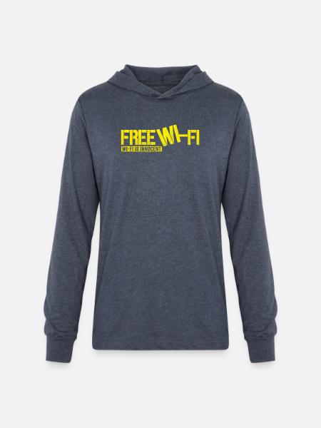Wi-Fi is Innocent - Unisex Long Sleeve Hoodie Shirt - heather navy