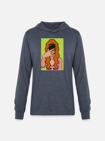 selfie - Unisex Long Sleeve Hoodie Shirt - heather navy