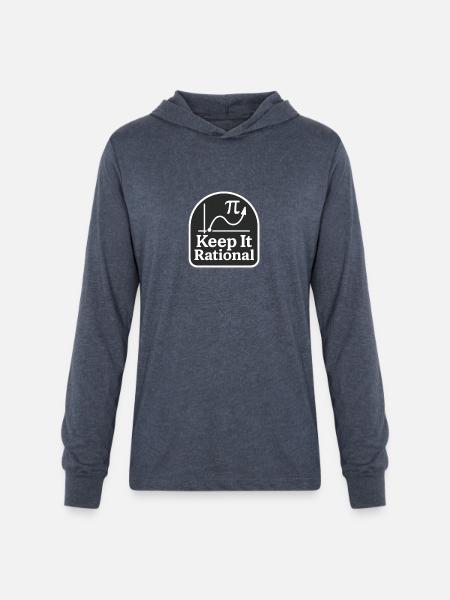 Keep It Rational Patch - Unisex Long Sleeve Hoodie Shirt - heather navy