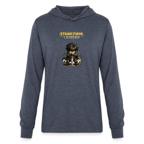 Stand Firm Chibi Warrior | 1 Peter 5:8-9 - Unisex Long Sleeve Hoodie Shirt