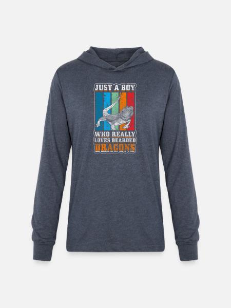 Bearded Dragon Salamander - Unisex Long Sleeve Hoodie Shirt - heather navy