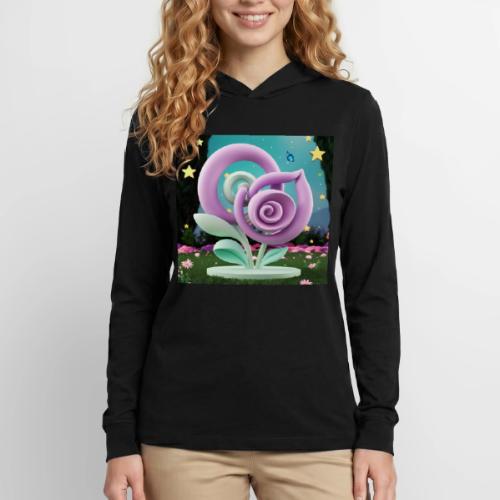 Lila Bloom | Double Floral Eco-Inspired Art - Unisex Long Sleeve Hoodie Shirt