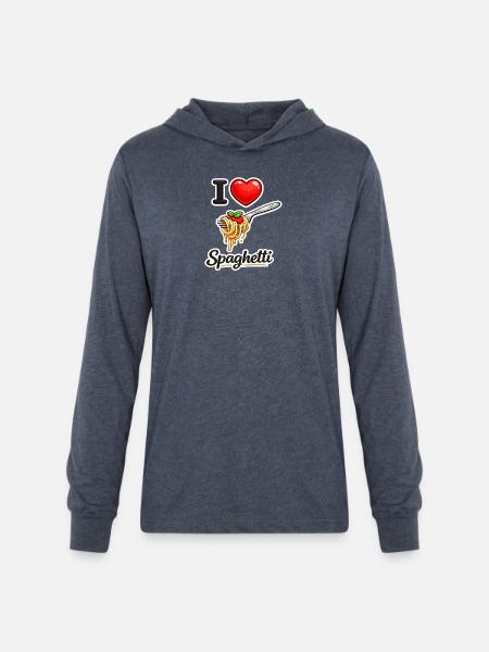 I Love Spaghetti Icon - Unisex Long Sleeve Hoodie Shirt - heather navy