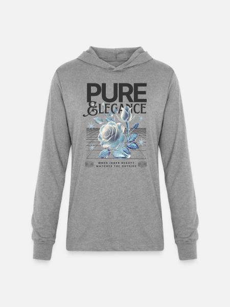 Pure Elegance Rose - Unisex Long Sleeve Hoodie Shirt - heather grey