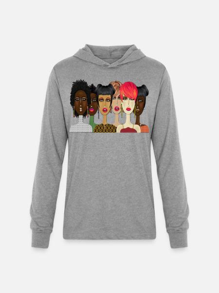 "United – Bold & Beautiful Women Art" - Unisex Long Sleeve Hoodie Shirt - heather grey