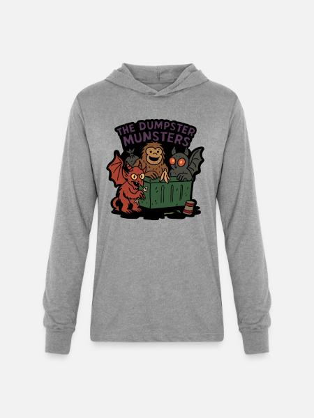 The Dumpster Munsters Halloween Crew - Unisex Long Sleeve Hoodie Shirt - heather grey