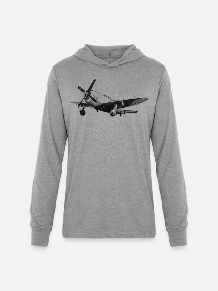P-47 Thunderbolt - Unisex Long Sleeve Hoodie Shirt - heather grey