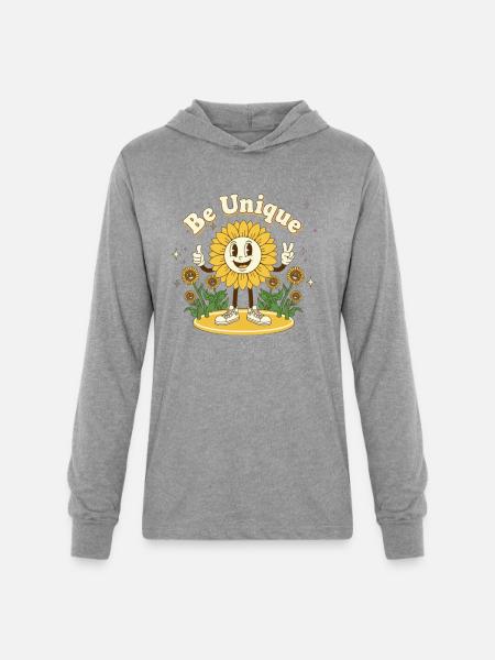 Be Unique Sunflower Hero - Unisex Long Sleeve Hoodie Shirt - heather grey