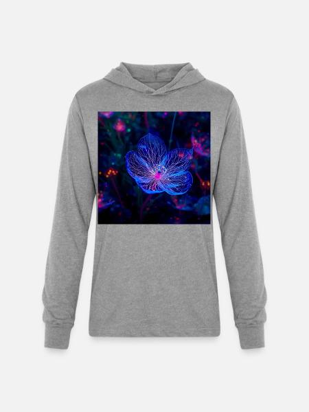Translucent Blue - Unisex Long Sleeve Hoodie Shirt - heather grey