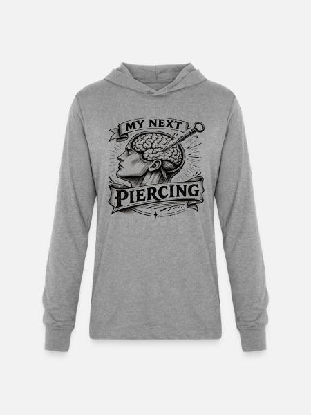 My Next Piercing Brain - Unisex Long Sleeve Hoodie Shirt - heather grey
