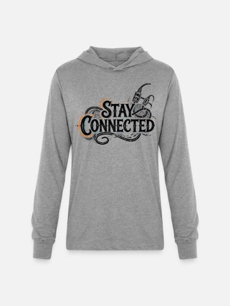Stay Connected - Unisex Long Sleeve Hoodie Shirt - heather grey