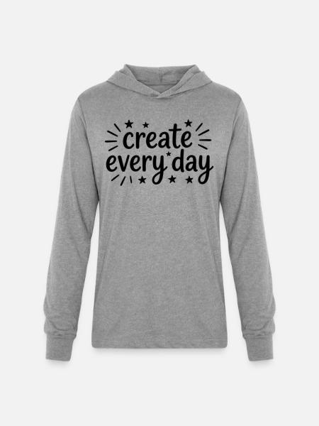 Create Every Day Hand Lettering - Unisex Long Sleeve Hoodie Shirt - heather grey