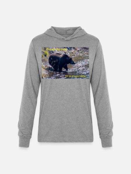 Choose The Bear - Unisex Long Sleeve Hoodie Shirt - heather grey