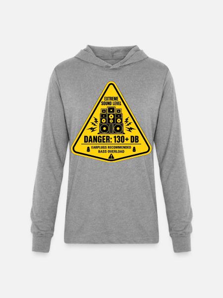 Extreme Audio Warning Sign - Unisex Long Sleeve Hoodie Shirt - heather grey