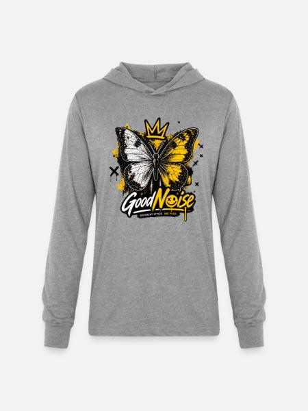 Butterfly Crown Graffiti - Unisex Long Sleeve Hoodie Shirt - heather grey