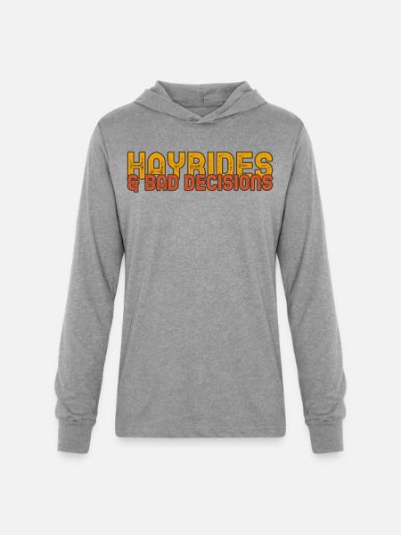 Hayrides & Bad Decisions - Unisex Long Sleeve Hoodie Shirt - heather grey