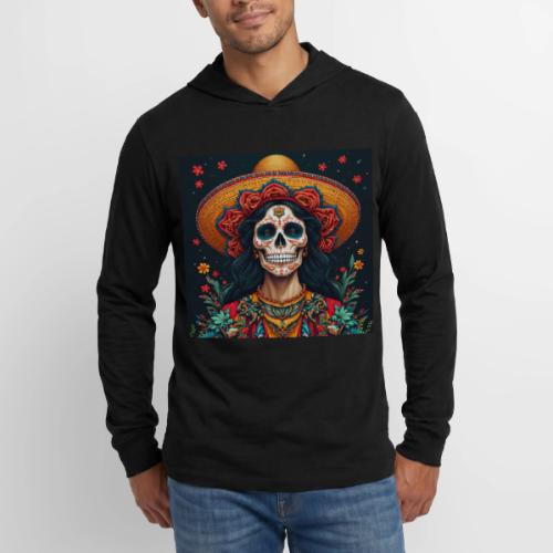 Charra Skull Art | Traditional Mexican Design - Unisex Long Sleeve Hoodie Shirt