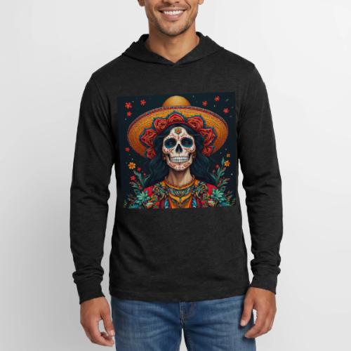 Charra Skull Art | Traditional Mexican Design - Unisex Long Sleeve Hoodie Shirt