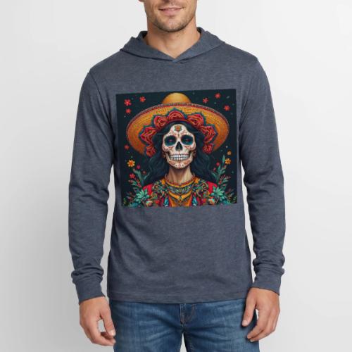 Charra Skull Art | Traditional Mexican Design - Unisex Long Sleeve Hoodie Shirt