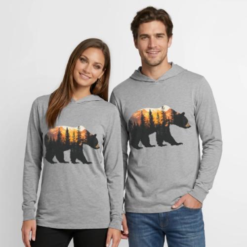 Bear: Sunset Guardian - Unisex Long Sleeve Hoodie Shirt